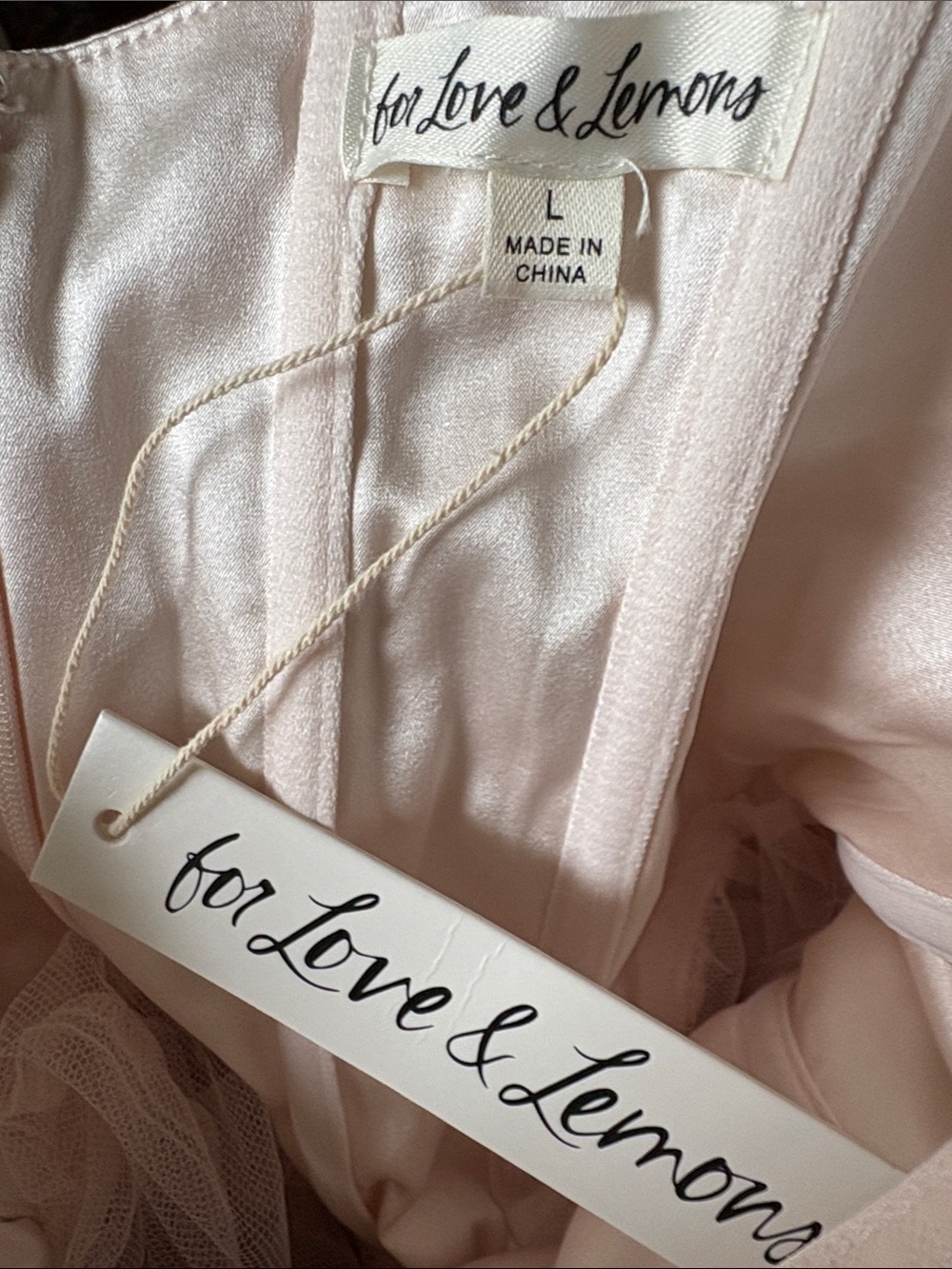 $769 NWT For Love & Lemons “Nara” Pink Tulle Dress Gown Wedding Sz Large - Picture 4 of 13